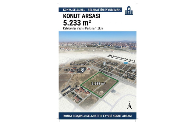 KONYA SELÇUKLU - KONUT ARSASI - 5.233 m²