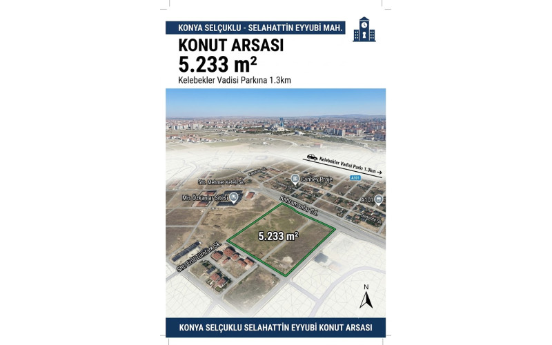 KONYA SELÇUKLU - KONUT ARSASI - 5.233 m²